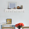 Hand-Carved Floating Wall Shelf - White (30”)